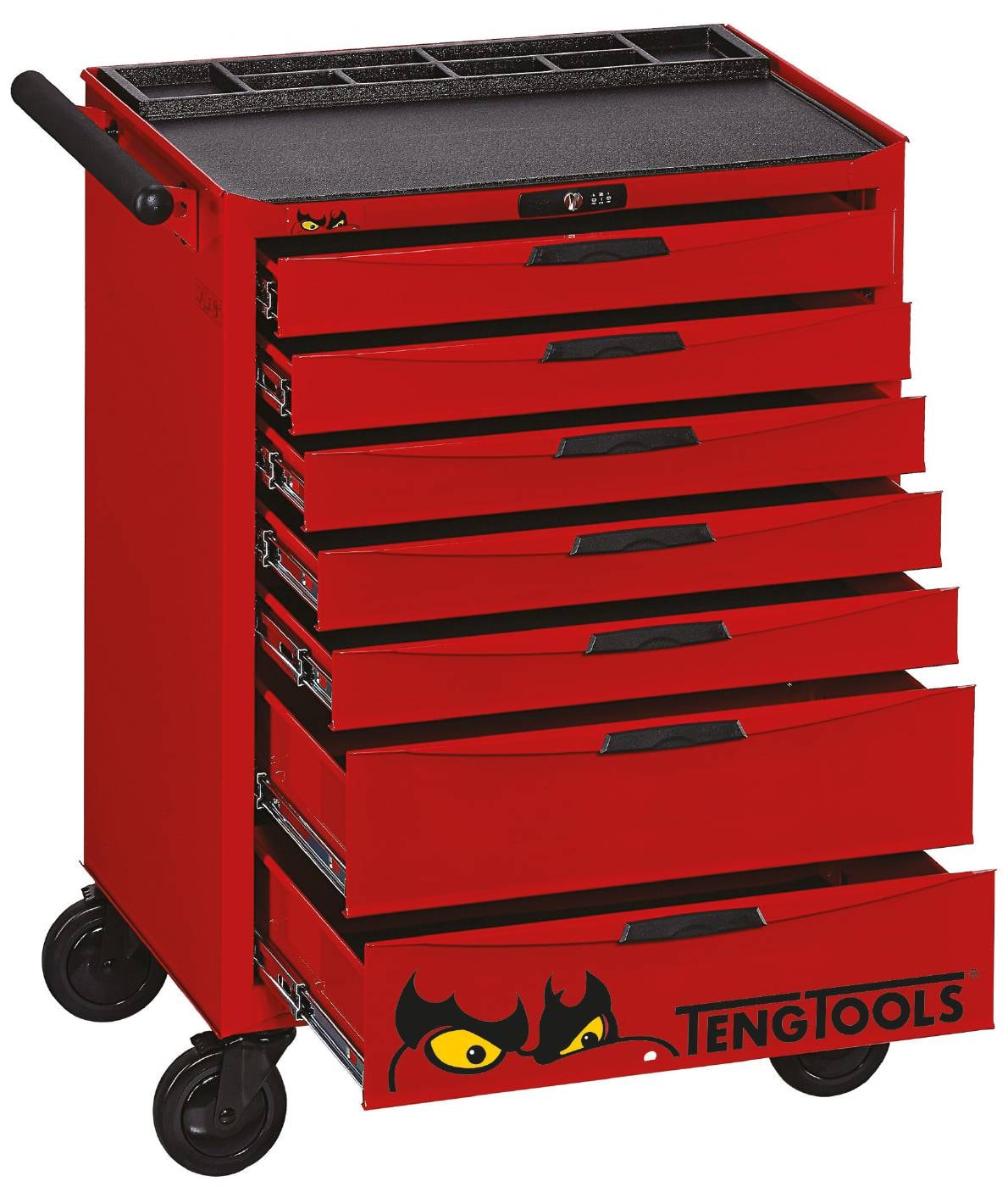 Teng Tools Verktygsvagn TCW907X 7 lådor, röd