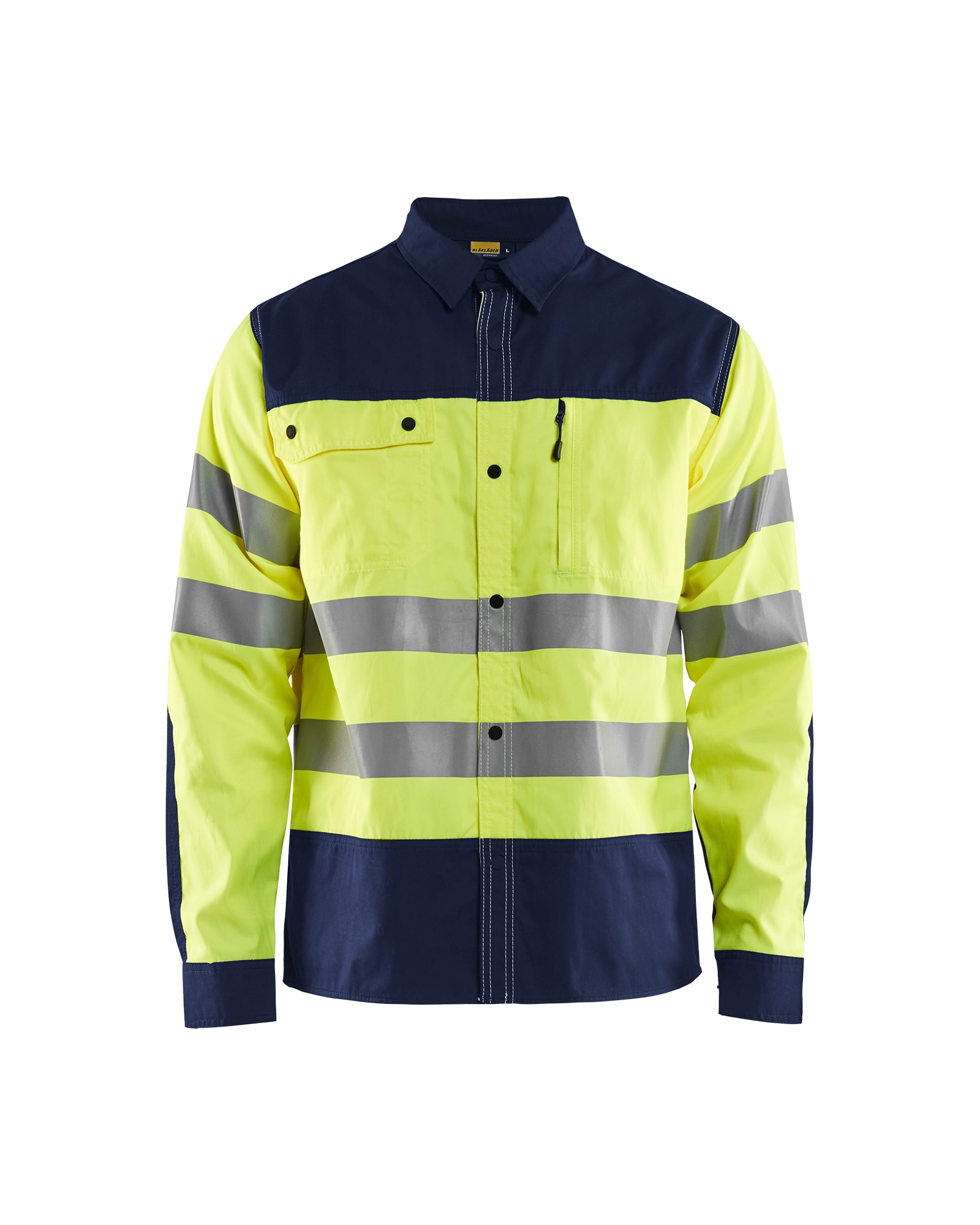 Blåkläder High Vis Arbeitshemd High Vis Orange/Marineblau - XXXL