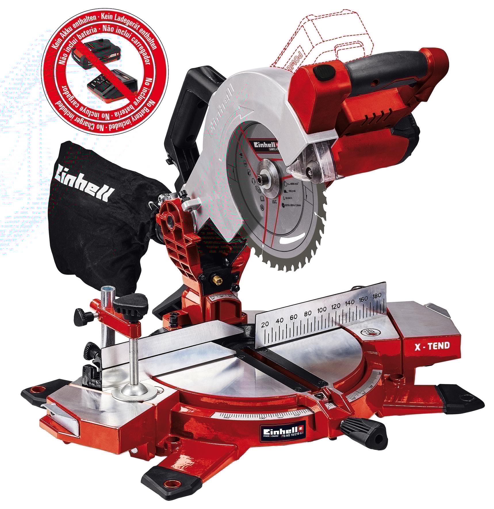 Einhell TE-MS 18/210 Li-Solo, Batteridrevet kapp-/gjæringssag