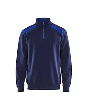 Blåkläder Sweatshirt half zip - Marineblå/Kornblomstblå - M