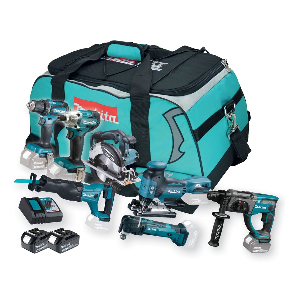 Makita Verktygspaket LXT ®DLX7021TX1 18V med 2st 5,0Ah batterier och laddare i väska