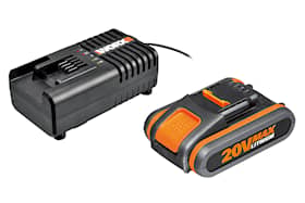 Worx Batteri og lader WA3601 20V 2,0Ah+2A