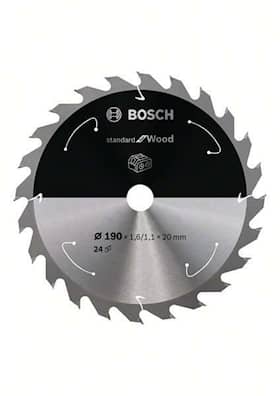 Bosch Standard for Wood -pyörösahanterä johdottomiin sahoihin 190 x 1,6 / 1,1 x 20 T24
