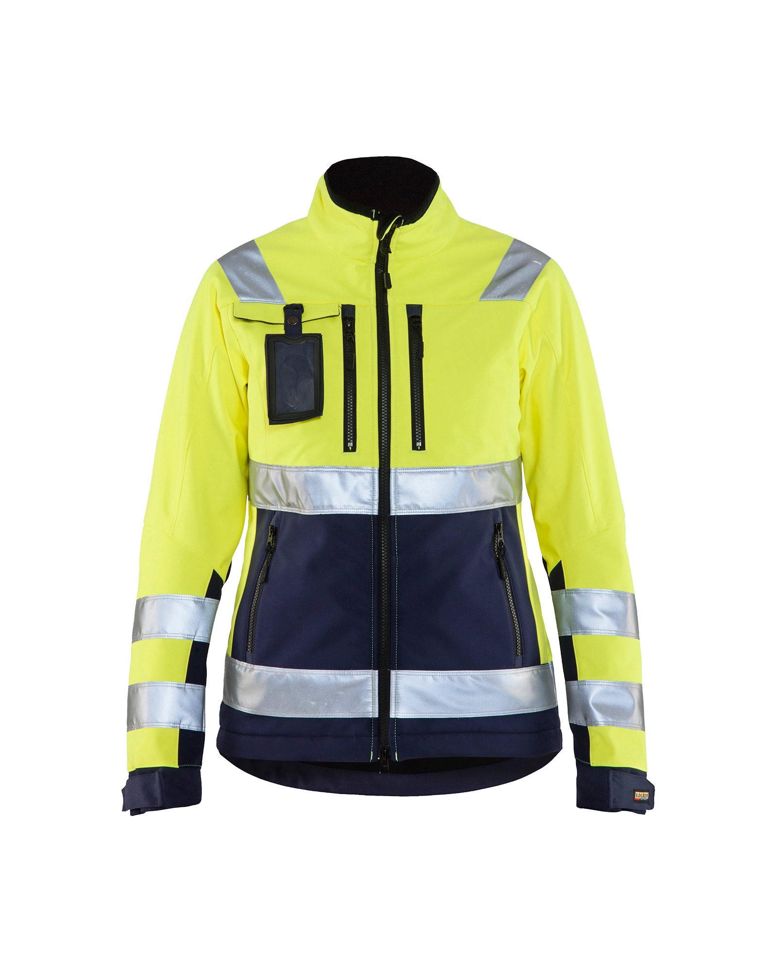 Blåkläder Damen High Vis Softshell Jacke High Vis Orange/Marineblau - XXXL