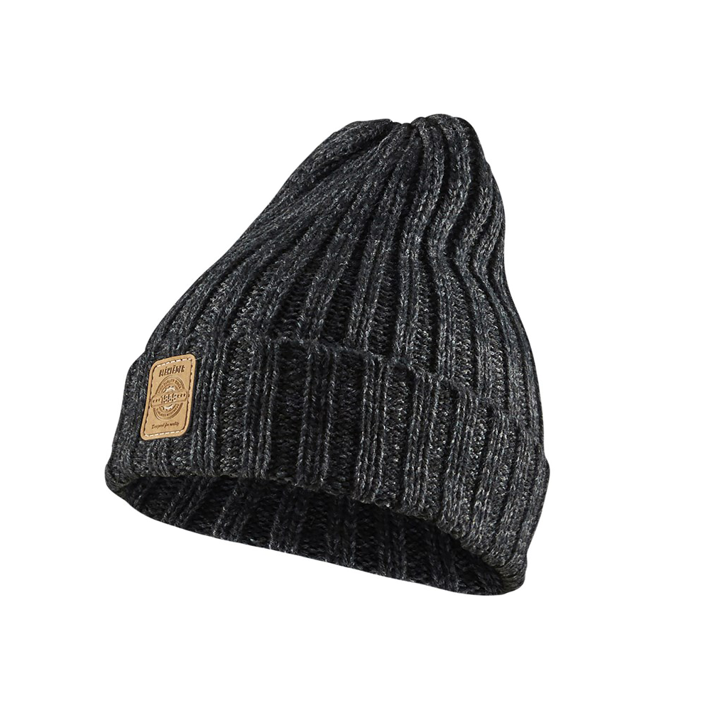 Blåkläder Ribbstickad Mössa Svartmelerad Onesize