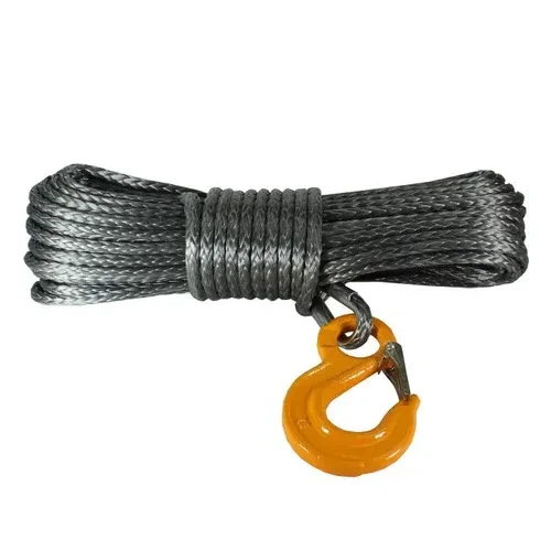 Warrior Winches Syntetisk lina Armortek Black Edition komplett med krok och kaus 8mm x 30m - max 6100kg