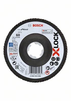 Bosch Lamellrondell 125x22,23mm X-Lock G 60, konisk, fiberplatta, X571, Best for Metal