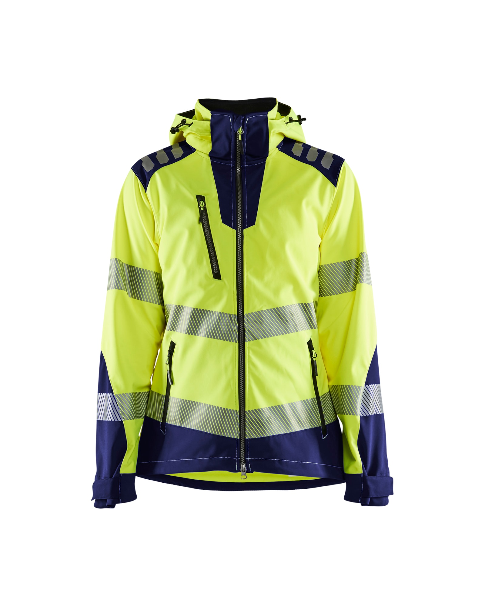 Blåkläder Damen High Vis Softshell Jacke High Vis Rot/Schwarz - XXXL