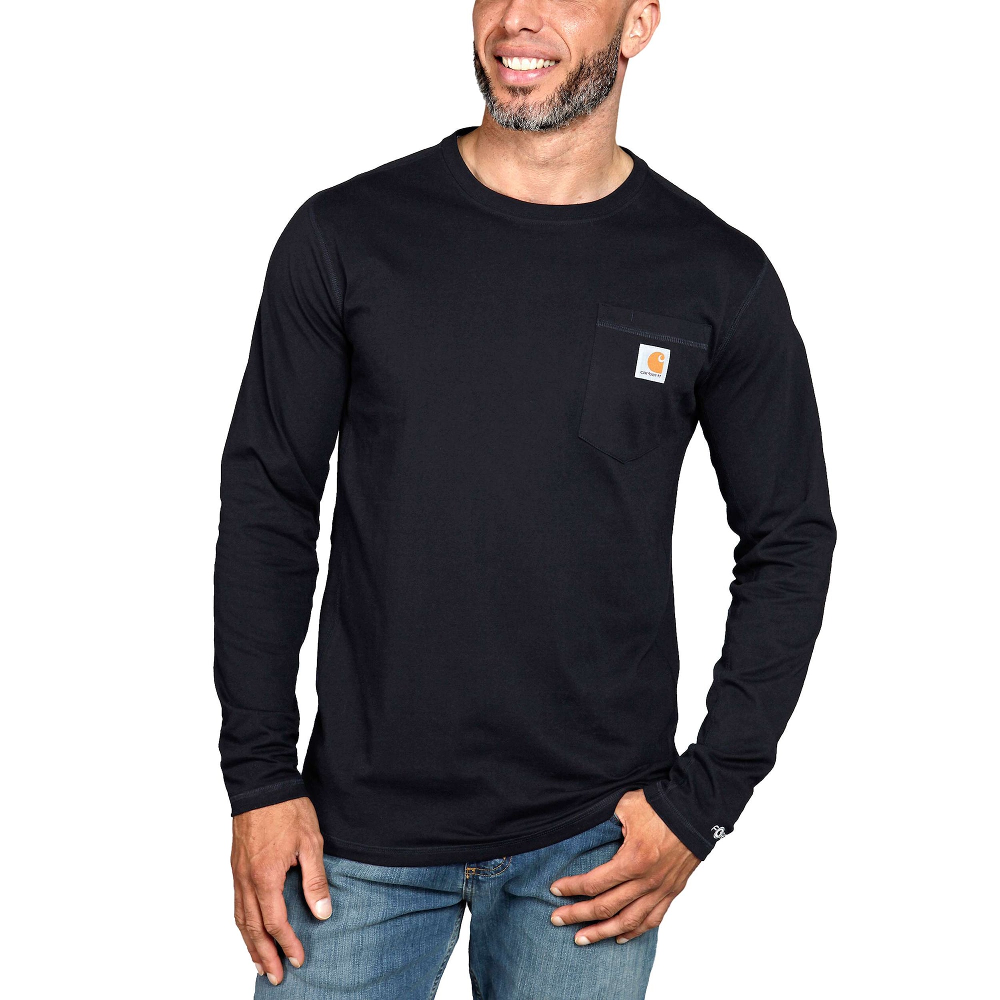 Carhartt Force Pocket Långärmad T-Shirt Herr Black XL