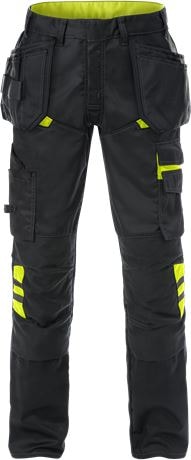Fristads Håndverkerbukser 2595 STFP Svart / Hi-Vis Gul C44