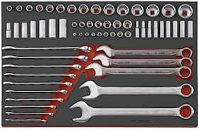 Teng Tools 62 dele Ringgaffelnøgle- og topnøglesæt TTEAF62