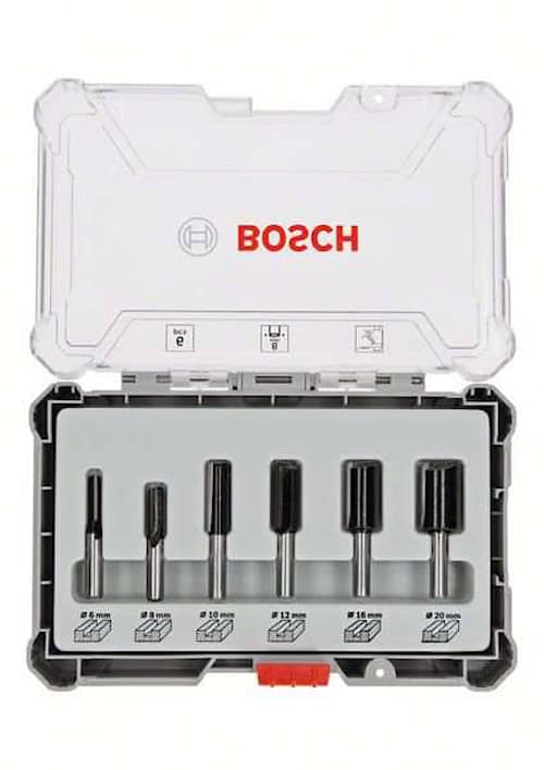 Bosch Fræserjernssæt, 6 dele, holder til notfræser på 8 mm