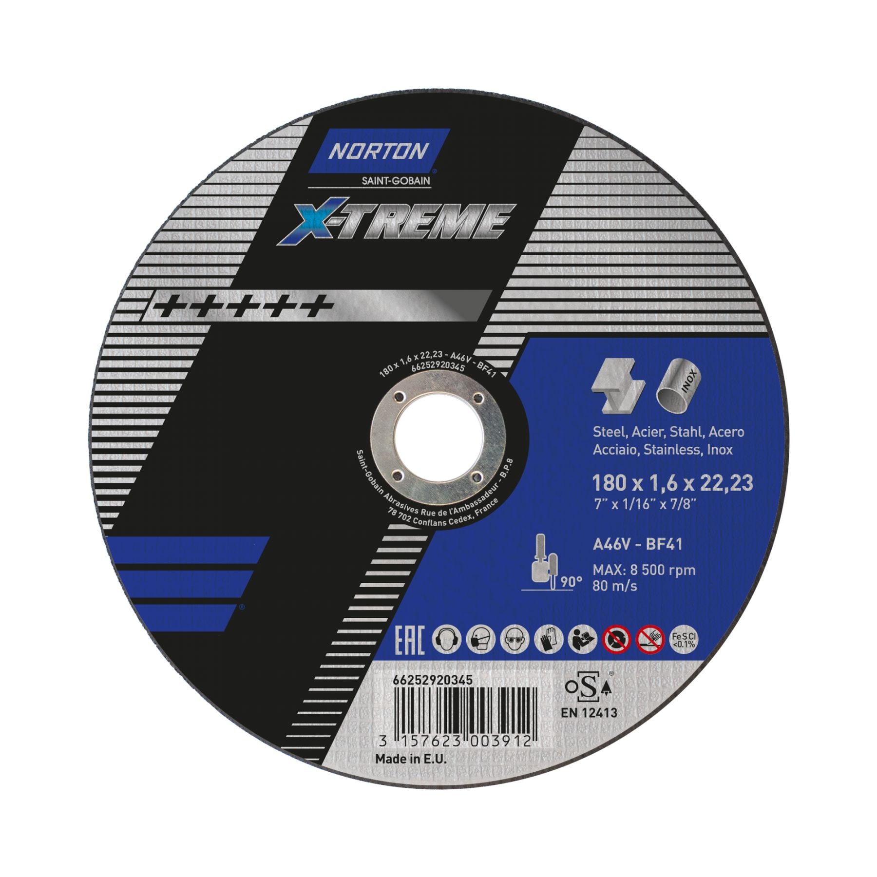 Norton Kapskive/Skæreskive Metal X-Treme 125x1,3x22,23