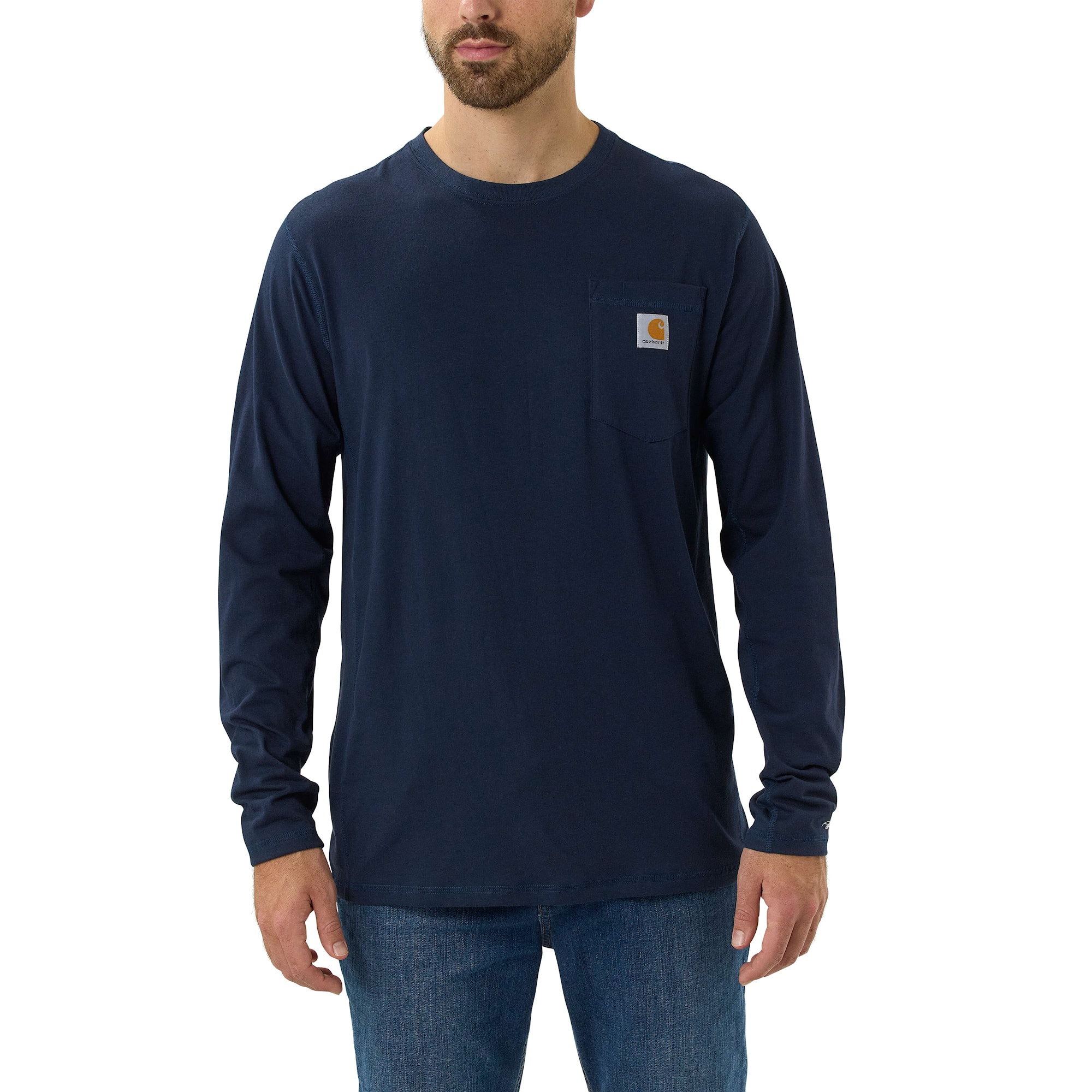 Carhartt Force Pocket Långärmad T-Shirt Herr Navy XXL