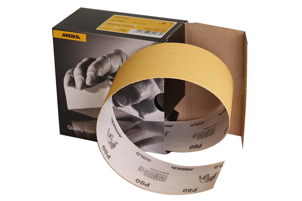 Mirka Slippappersrulle Gold 70mmx18,3m PSA P180