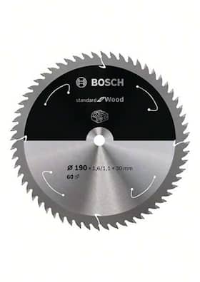 Bosch Standard for Wood -pyörösahanterä johdottomiin sahoihin 190 x 1,6 / 1,1 x 30 T60