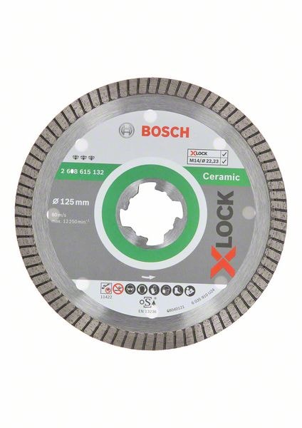 Bosch Diamantkapskiva Best for Ceramic Extra Clean Turbo 125×22,23×1,4×7mm X-Lock