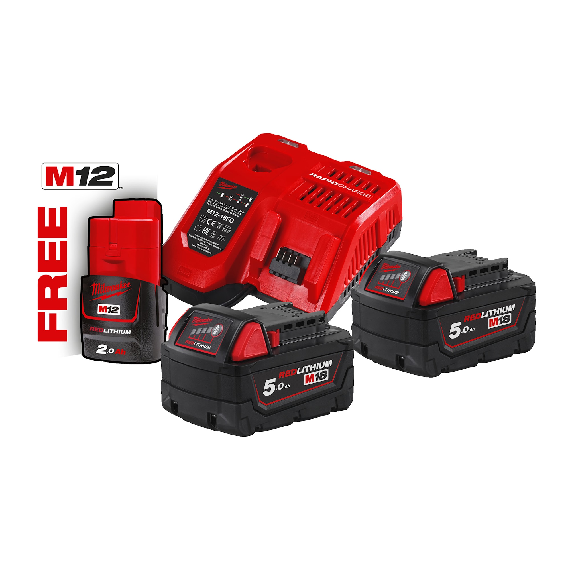 Milwaukee M18 NRG-502 M18 Batterikit