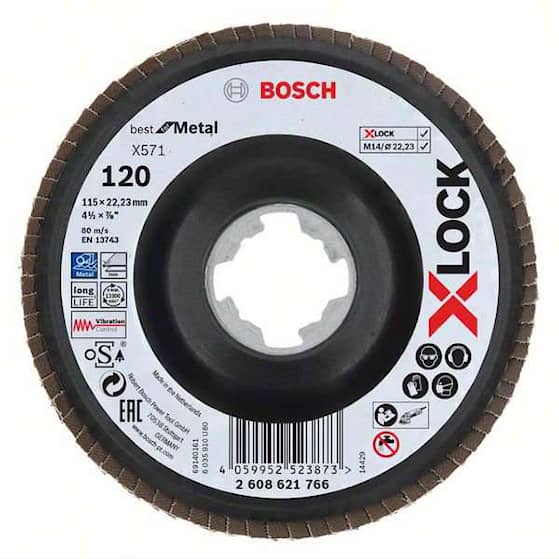 Bosch Lamellrondell 115x22,23mm X-Lock, konisk, plastplatta, X571, Best for Metal