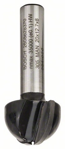 Bosch Hulkehlfræser, 8 mm, R1 10 mm, D 20 mm, L 12,4 mm, G 46 mm