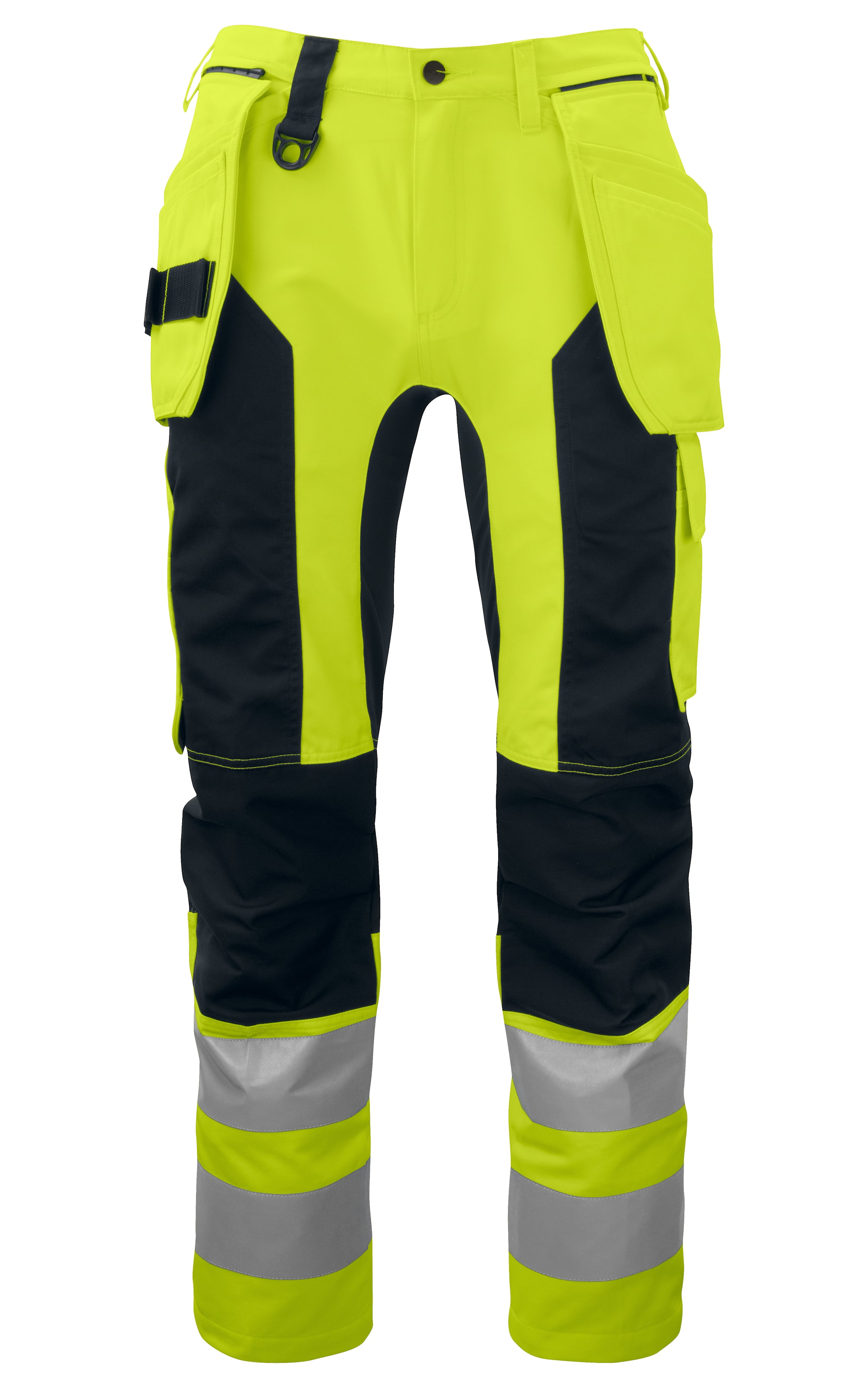 ProJob 6513 Stretch Huomiohousut En Iso 20471 Luokka 2/1 - Yellow/Black - D108