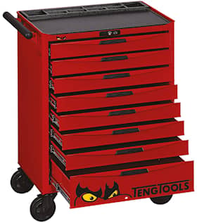 Teng Tools Verktygsvagn TCMM546N med 8 lådor och 546 verktyg, röd