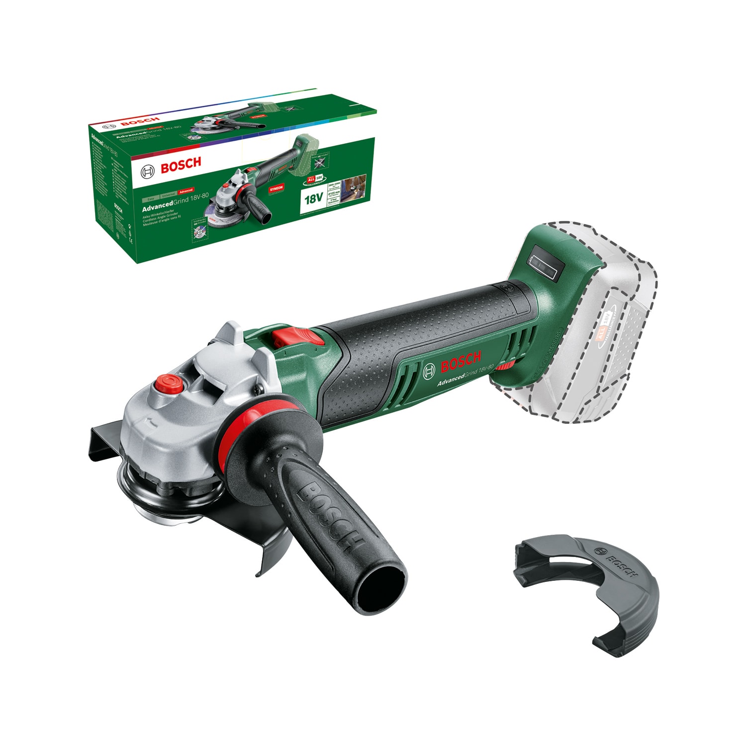 Bosch Vinkelslip Advancedgrind 18V-80 utan batteri & laddare
