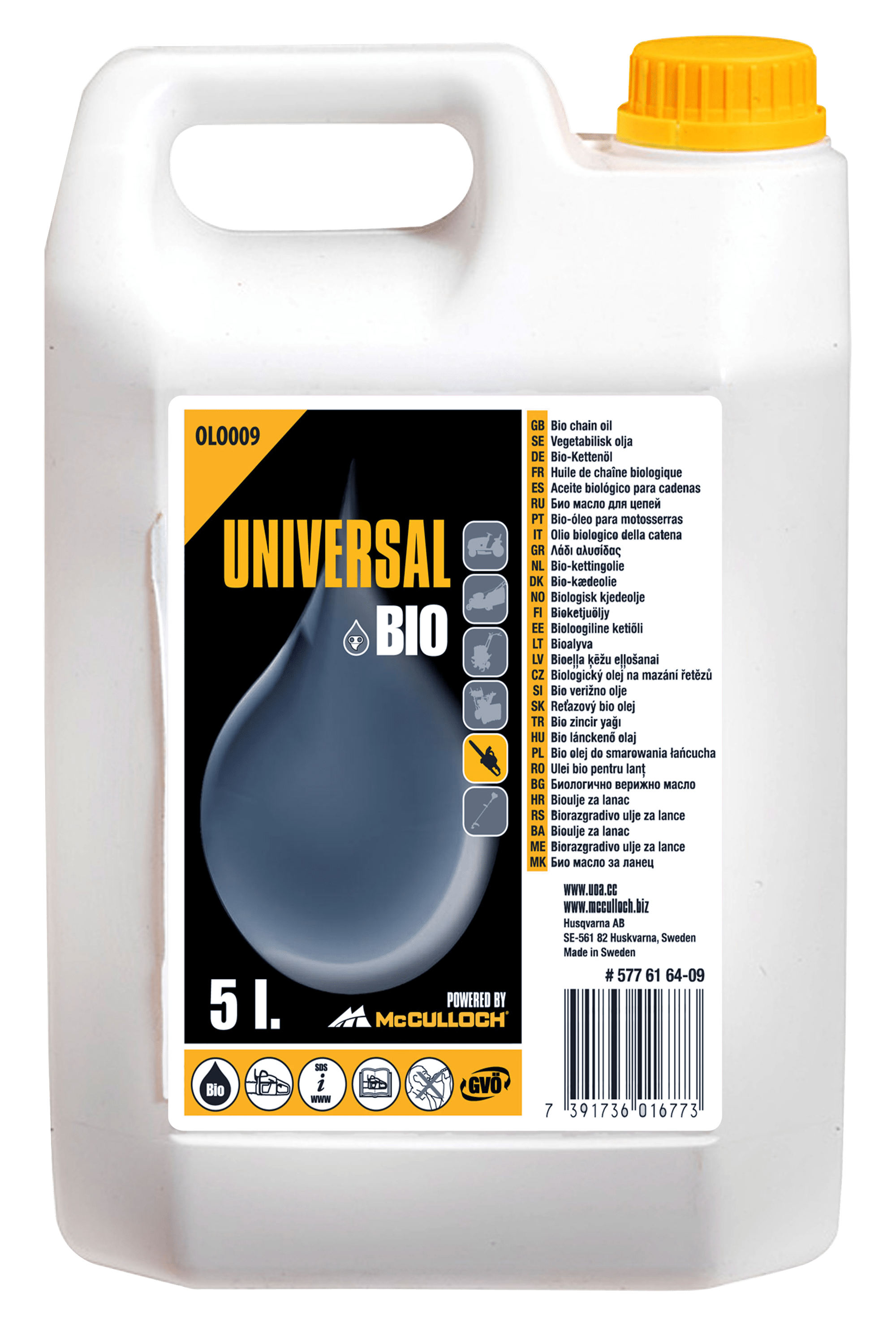 McCulloch sahaketjuöljy Bio 5L