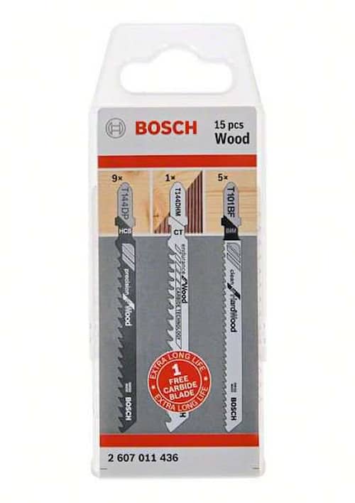 Bosch Sticksågbladsats Trä 15-pack