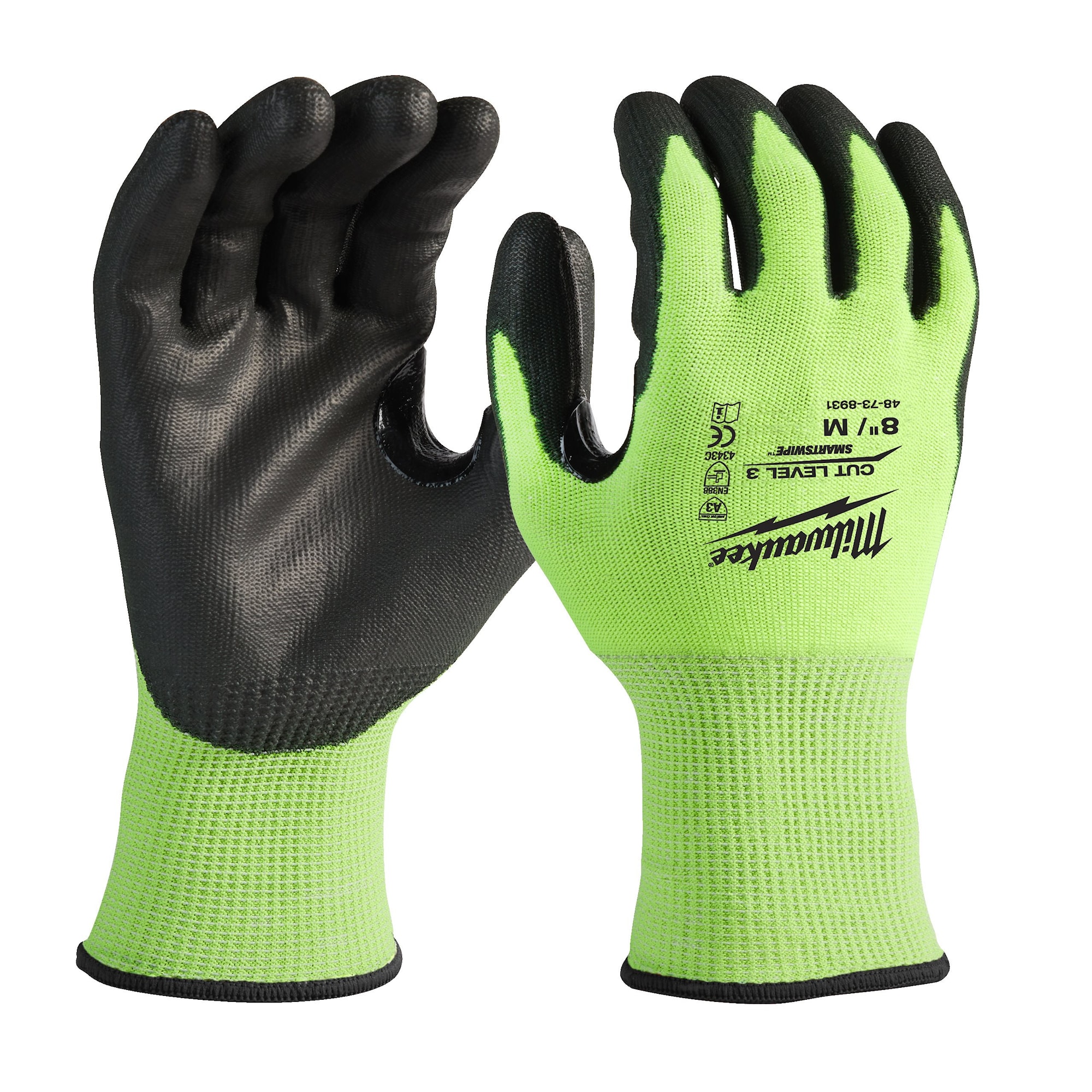 Milwaukee Handske Hi-Vis Skärskydd C 12-pack