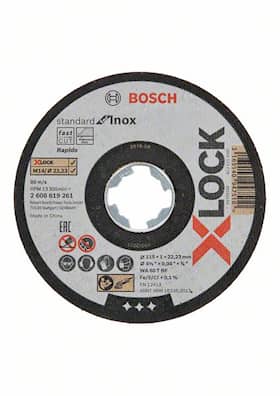 Bosch X-LOCK Standard for Inox, 10 x 115 x 1 x 22,23 mm, suora katkaisulaikka