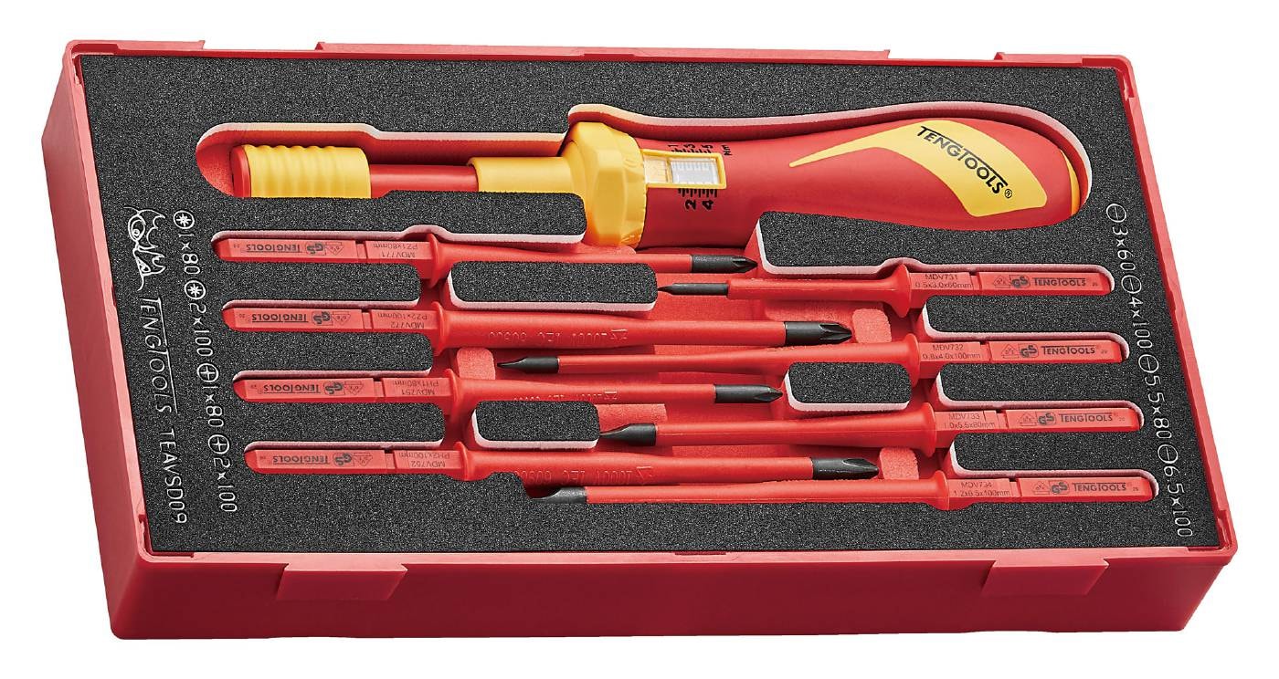 Teng Tools Momentskruvmejsel i sats TEAVSD09 1/4 1-5Nm Isolerad 1000V