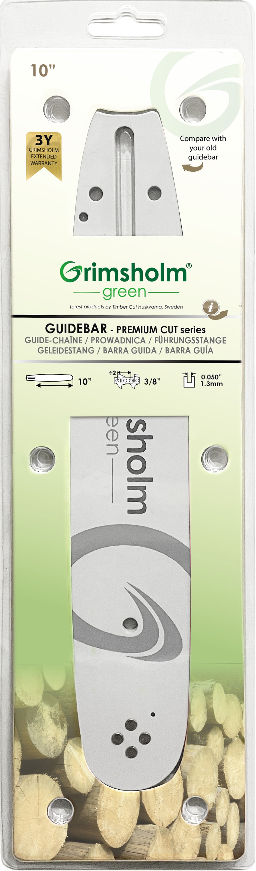 Grimsholm 10" 3/8" 1.3mm Premium Cut Motorsågssvärd