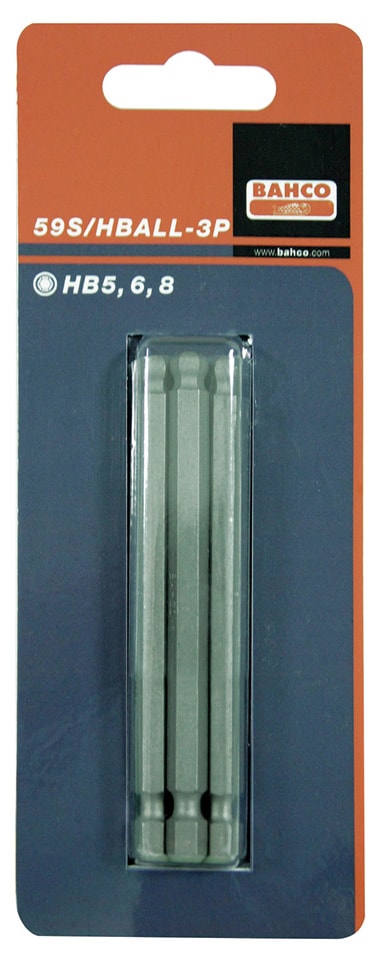 Bahco X3Bits Hexball80-100 1/4"Dr St 59S/HBALL-3P