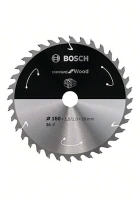 Bosch Standard for Wood -pyörösahanterä johdottomiin sahoihin 160 x 1,5 / 1 x 20 T36