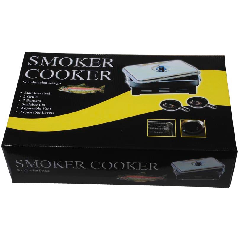 Wiggler Røg Rustfrit Stål 2 brændere 42x28 cm.