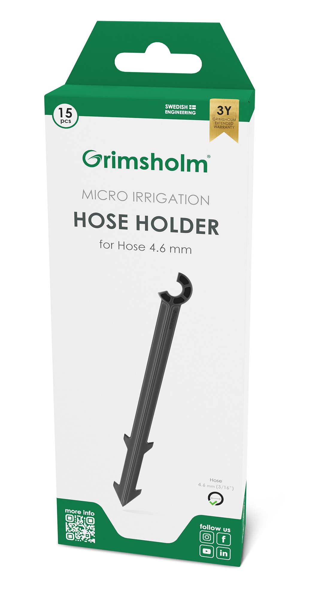 Grimsholm Hose holder 4,6 mm (3/16"), 15 pcs