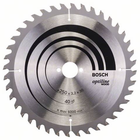 Bosch Pyörösahanterä Optiline Wood 250 x 30 x 3,2 mm, 40