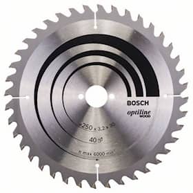 Bosch Pyörösahanterä Optiline Wood 250 x 30 x 3,2 mm, 40