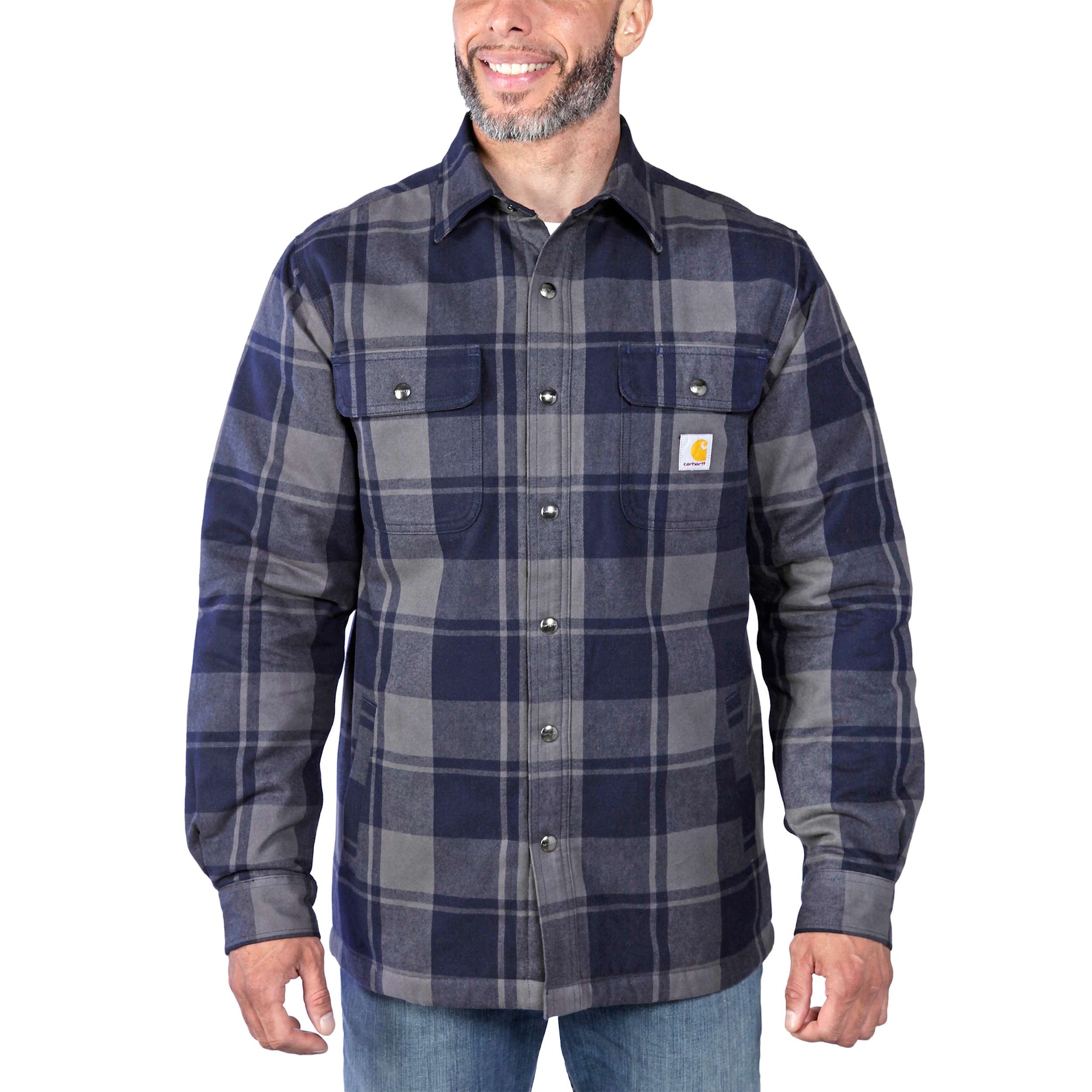 Carhartt Fodrad Flanellskjorta Jacka Herr Navy XXL