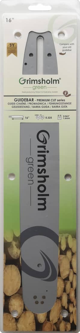 Grimsholm 16" .325" 1.6mm Premium Cut Motorsågssvärd