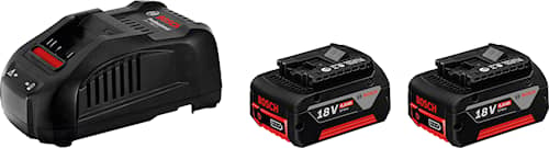 Bosch Startsæt 2 x GBA 18V 6.0Ah + GAL 1880 CV Professional med 2 x 6,0 Ah Li-ion-batterier
