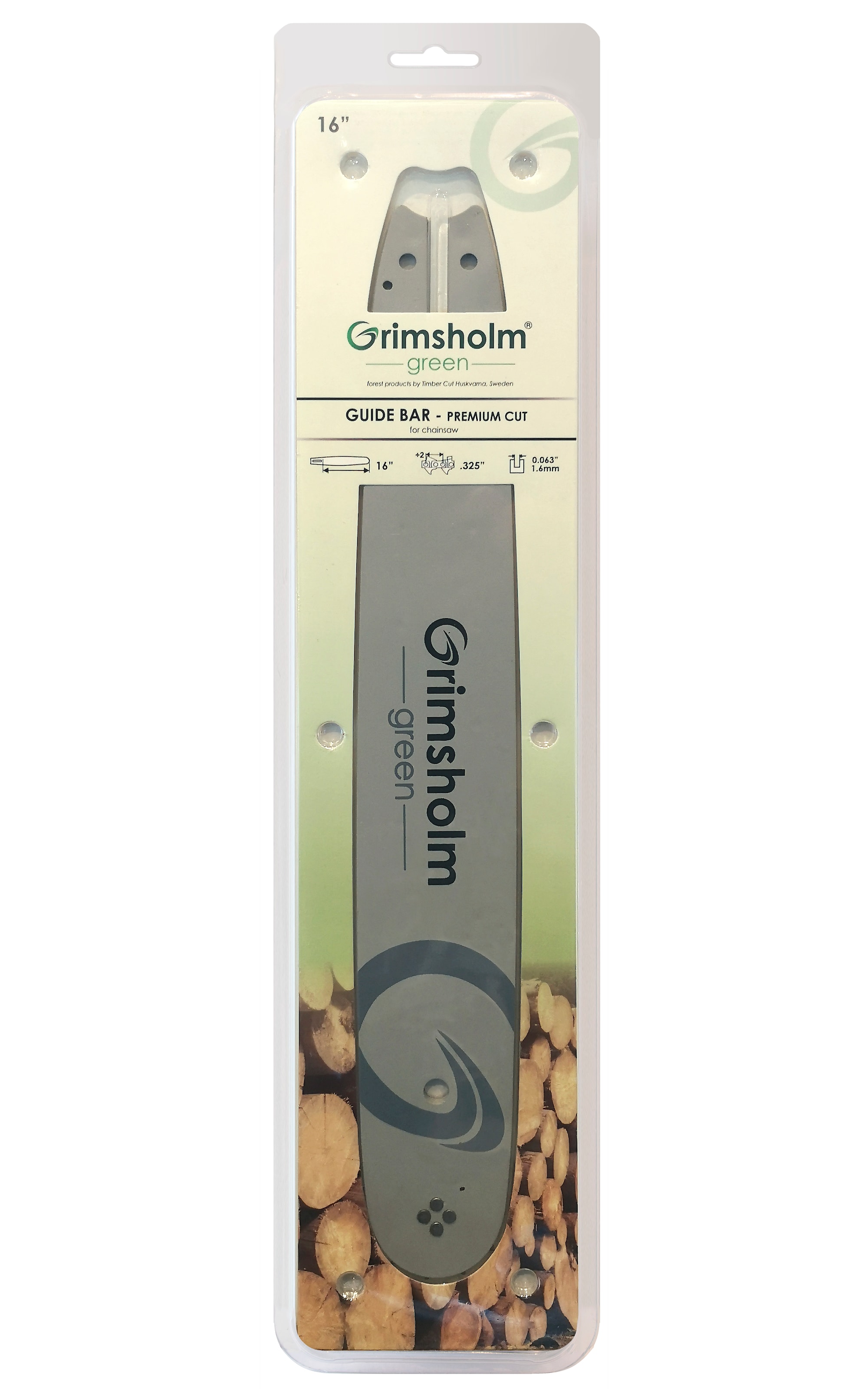 Grimsholm 16" .325" 1.6mm Premium Cut motorsavssværd