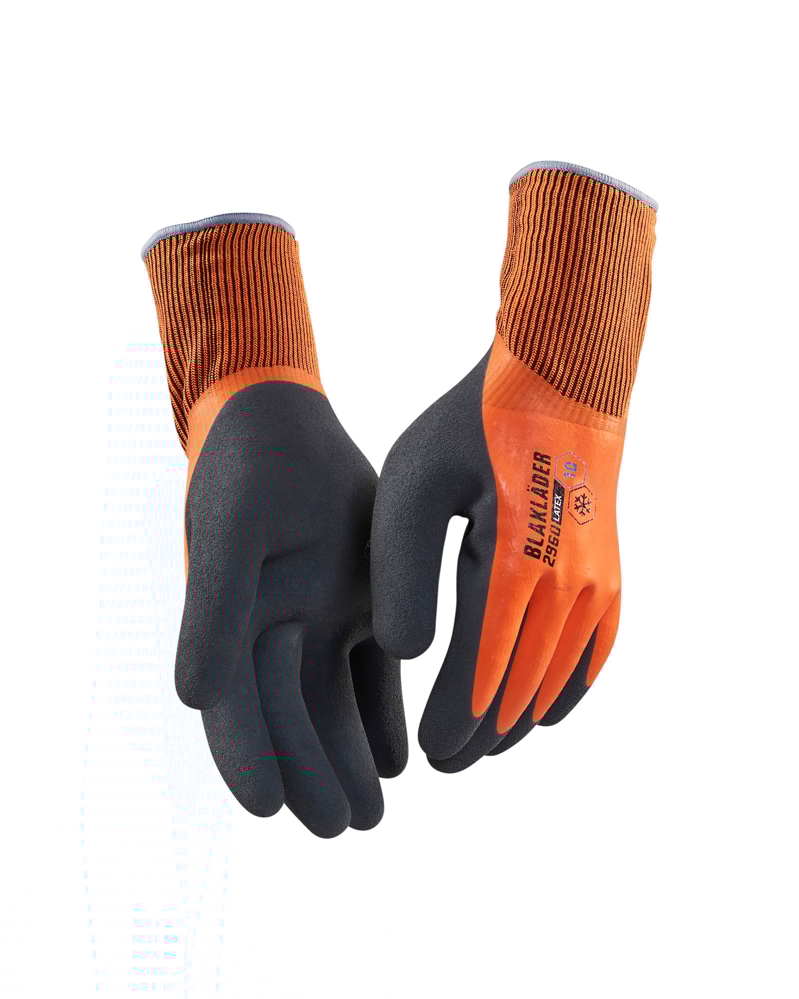 Blåkläder Arbeitshandschuh gefüttert und wasserdicht, Latex überzogen High Vis Orange - 9