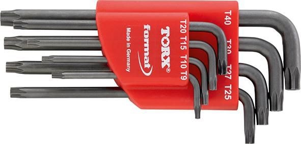 Format Torx-nøkkelsett T9-T40 med hull 8 stk