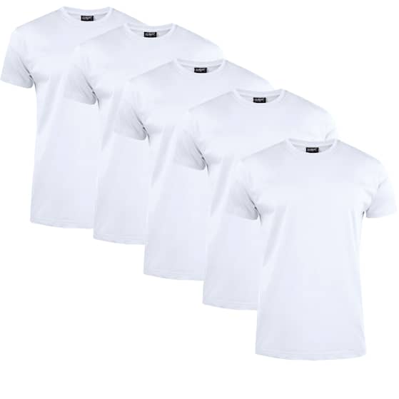 Clique T-skjorte for menn 5-pakning hvit