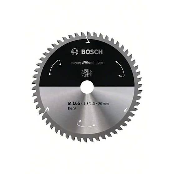 Bosch Standard for Aluminium-sirkelsagblad for batteridrevne sager 165x1,8/1,3x20 T54