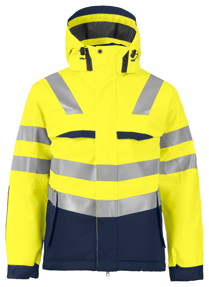 ProJob 6422 Gefütterte Jacke En Iso 20471 Klasse 3 - Yellow/Navy - XXL