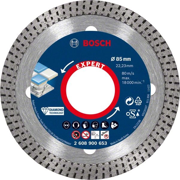 Bosch Diamantkapskiva Expert HardCeramic 85 x 22.23 x 1,6 x 7 mm