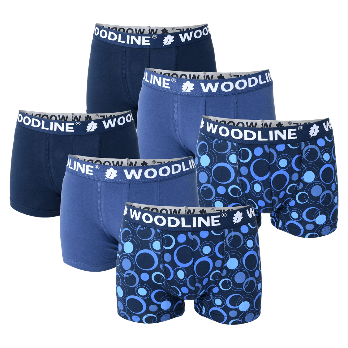 Woodline Boxershorts Blå 6-pak